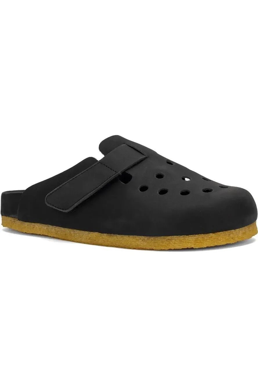 BrandBlack Carrera Black Leather Clog Mule Men Size 8 Women Size 9.5